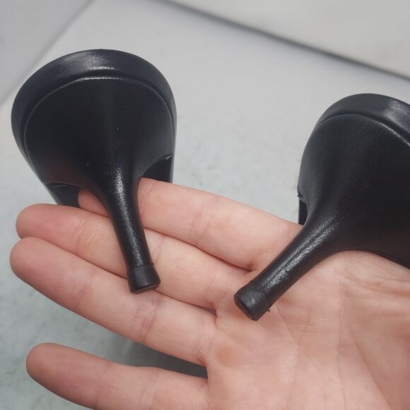 LOUIS VUITTON Monogram Black Embossed Revival Heel Sandal - Picture 8 of 11